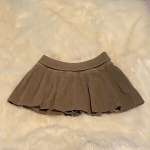 Anthropologie Brown Pleated Mini Skirt
